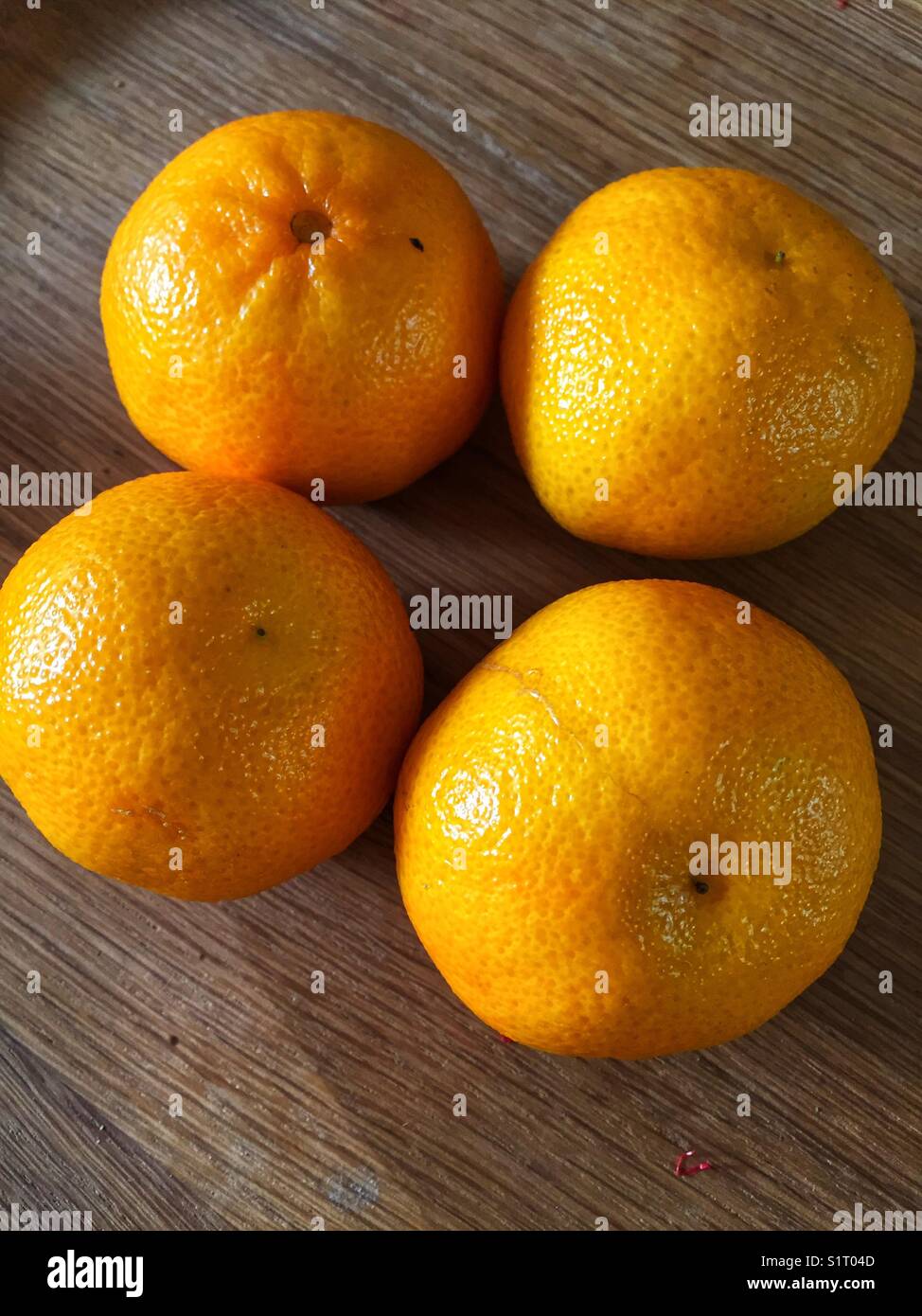 Four satsumas in a bowl - Smartphone Captured Stock Image