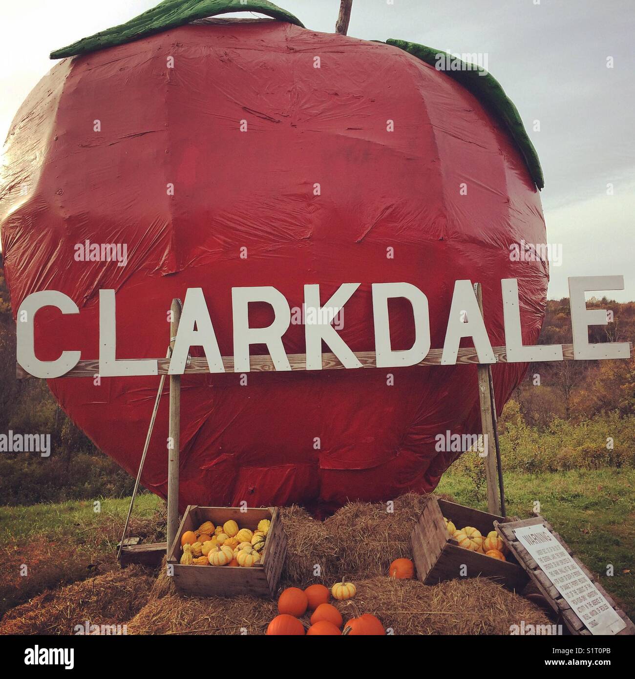 Giant apple decoration at Clarkdale Fruit Farms, Deerfield