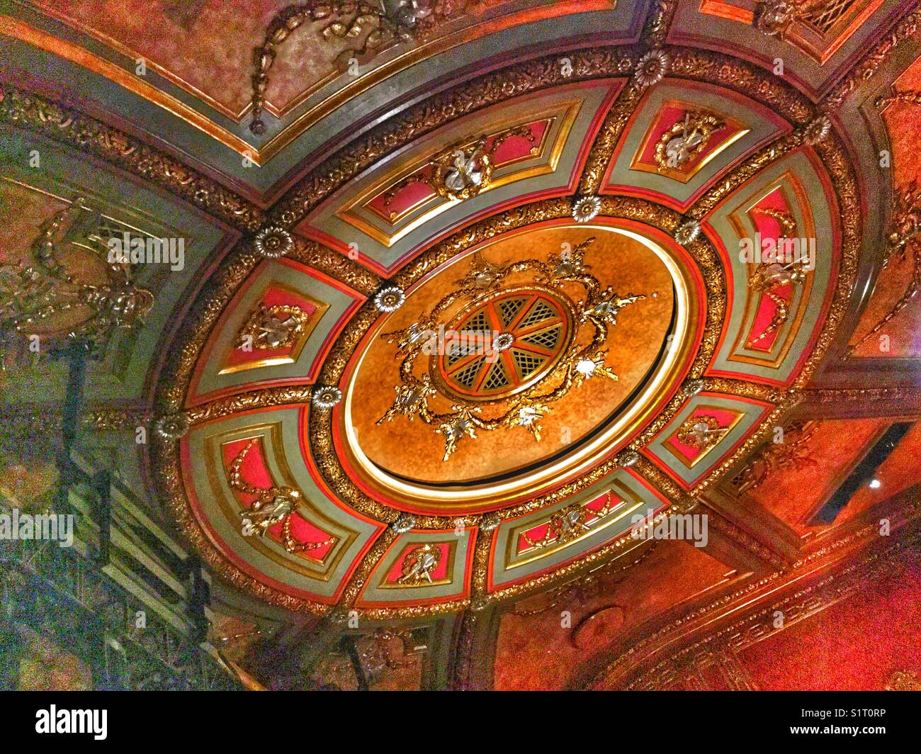 An ornate theatre ceiling. - Smartphone Captured Stock Image