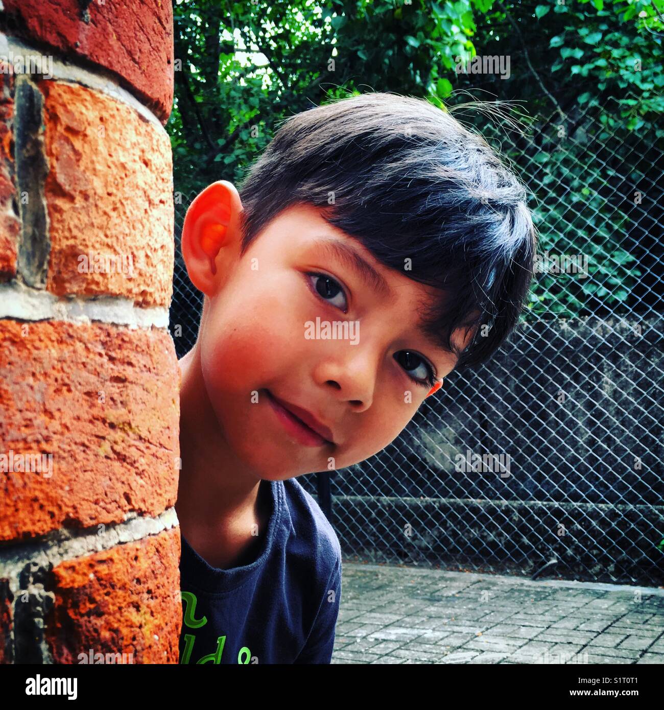 Little eurasian boy portrait Stock Photo