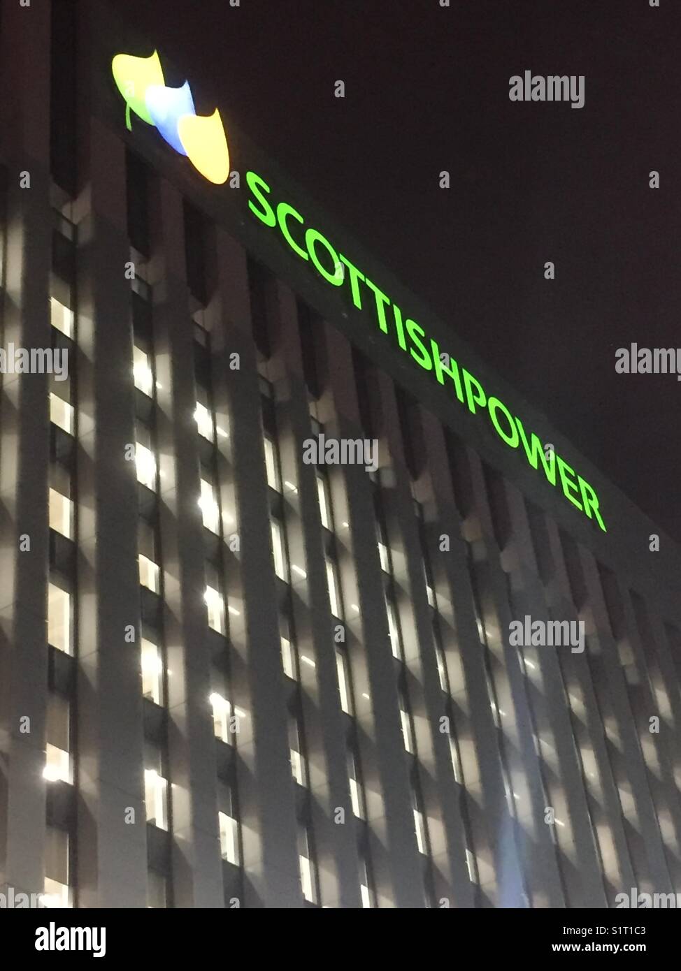 Scottish Power HQ building, Glasgow at night Stock Photo Alamy