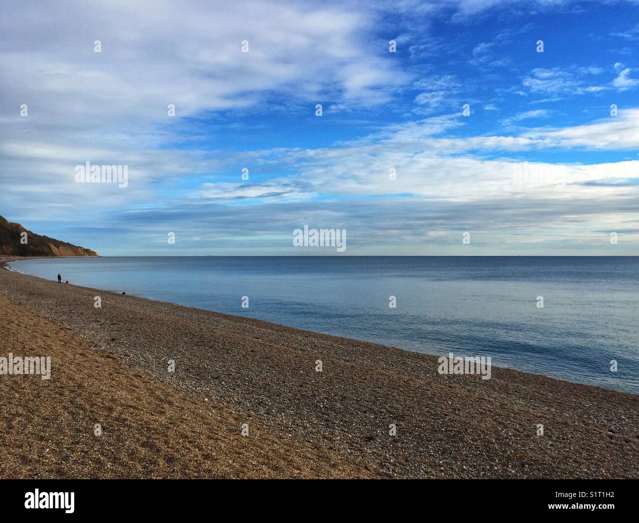 Seaton beach in Devon, England on November 13 2017 - Smartphone Captured Stock Image