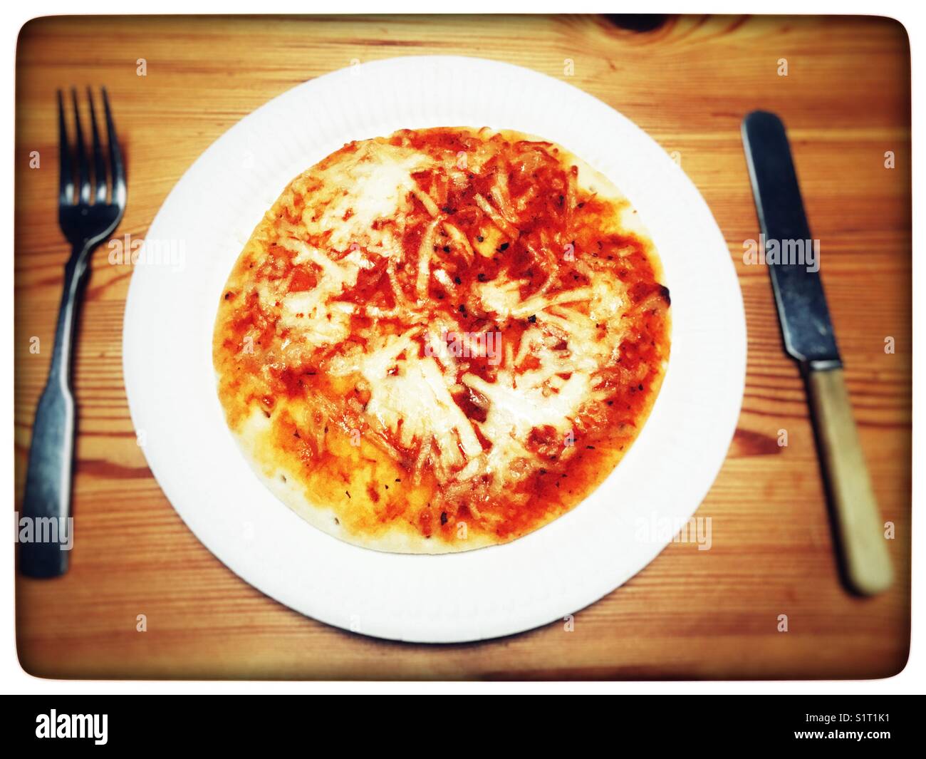 Cheese and tomato pizza - Smartphone Captured Stock Image