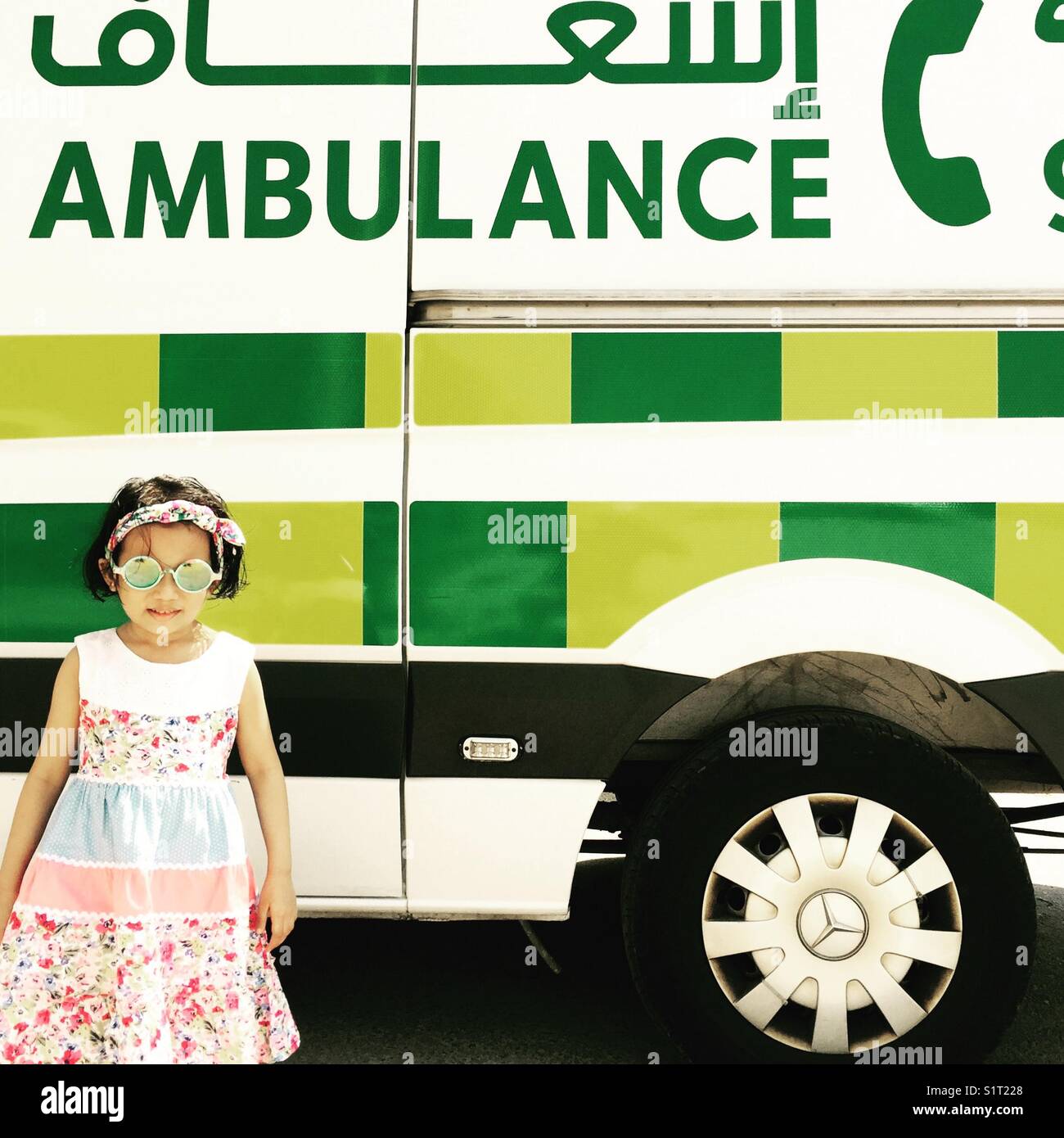 Emergency medical services ambulance vehicle in State of Qatar Stock