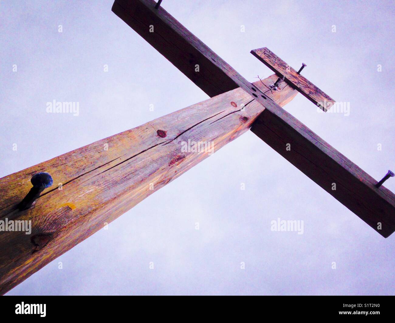 Sign on the cross - Smartphone Captured Stock Image