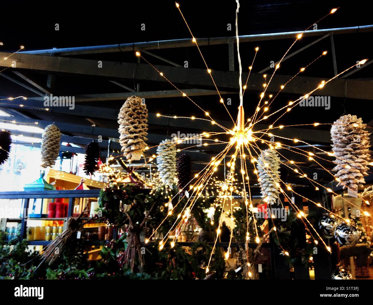 Christmas star lighting decoration - Smartphone Captured Stock Image
