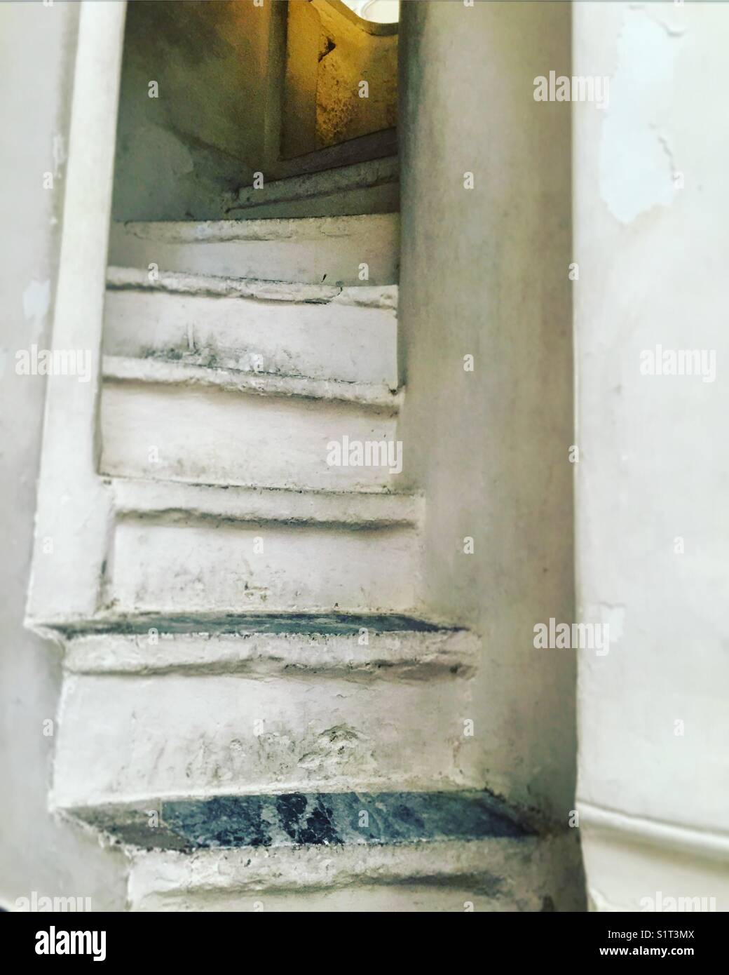 Whitewashed Mediterranean steps - Smartphone Captured Stock Image