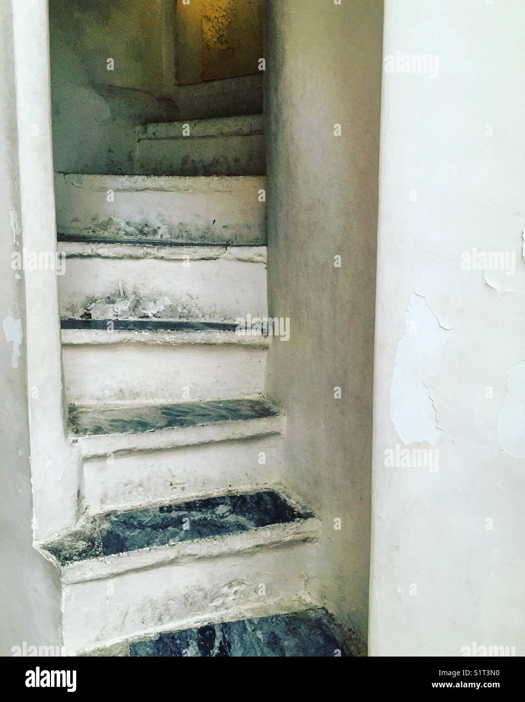 Whitewashed Mediterranean steps - Smartphone Captured Stock Image