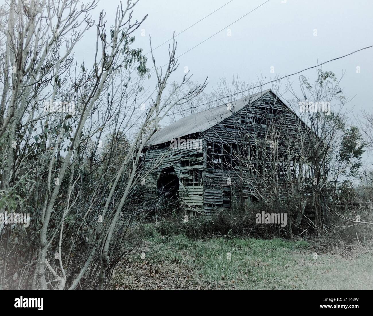 Ramshackle old barn in North Carolina - Smartphone Captured Stock Image