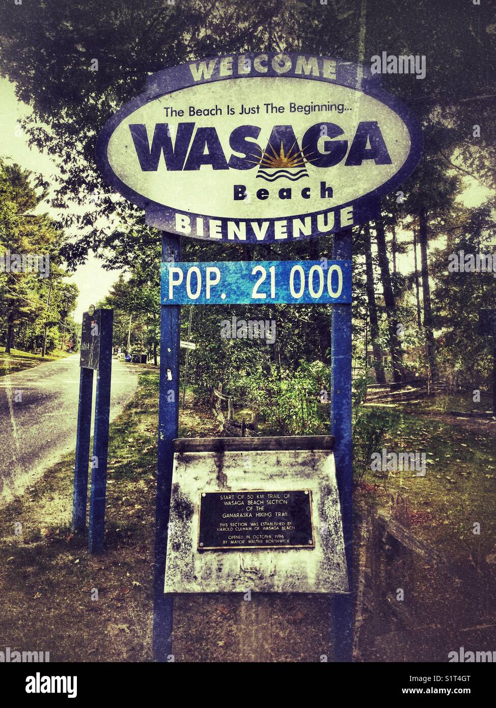 Welcome to Wasaga Beach, Ontario, Canada. - Smartphone Captured Stock Image