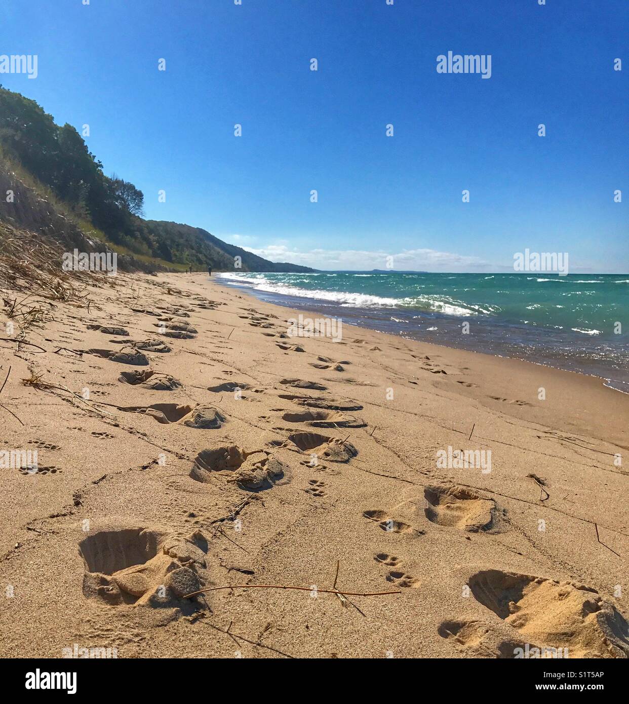 Pristine beach in Arcadia, Michigan Stock Photo Alamy