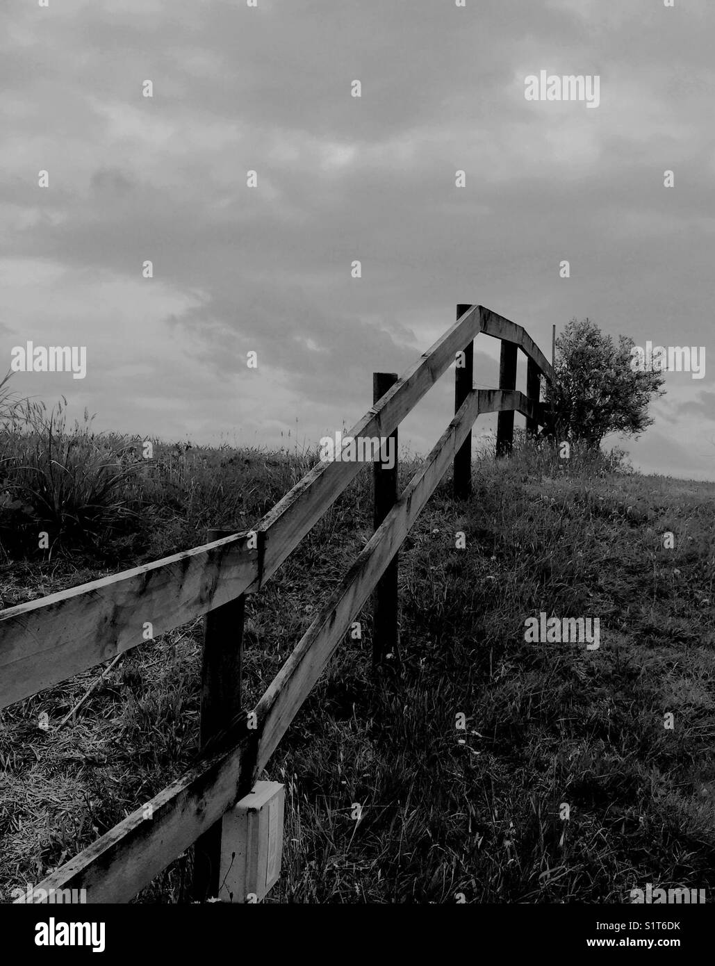 White fence Black and White Stock Photos & Images - Alamy