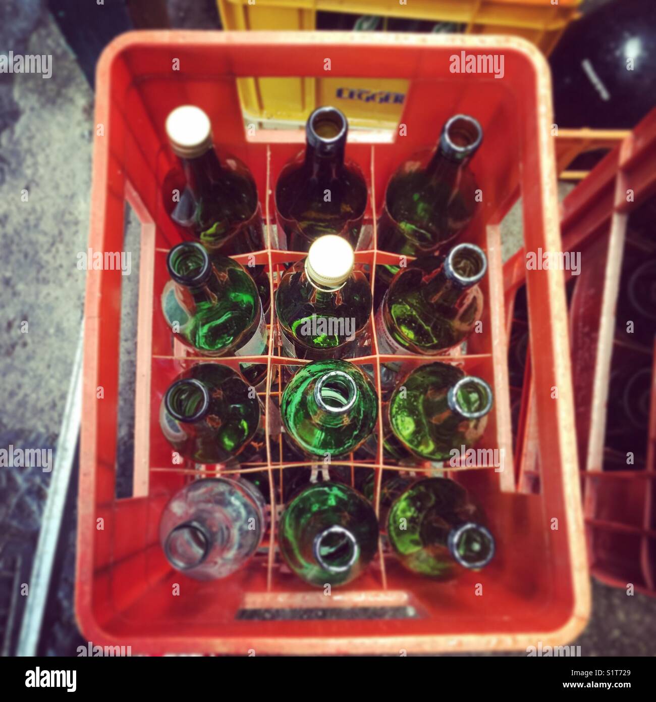 Bottles in a crate - Smartphone Captured Stock Image