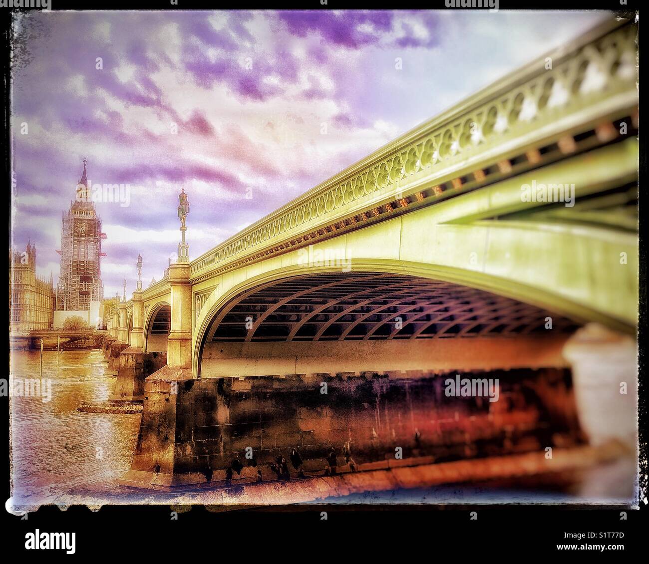 A view of The River and Westminster Bridge, London. - Smartphone Captured Stock Image