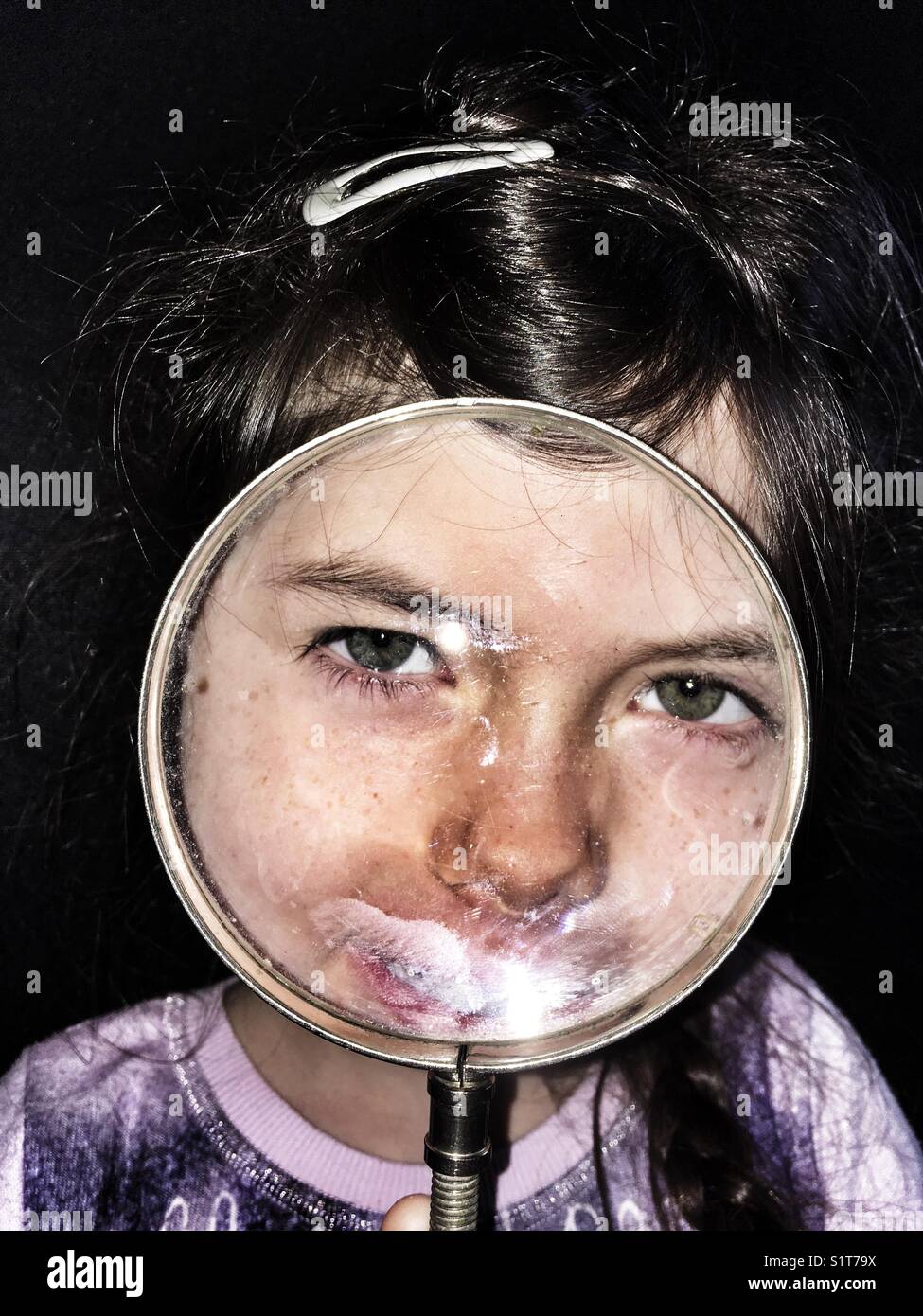 Magnified face - Smartphone Captured Stock Image