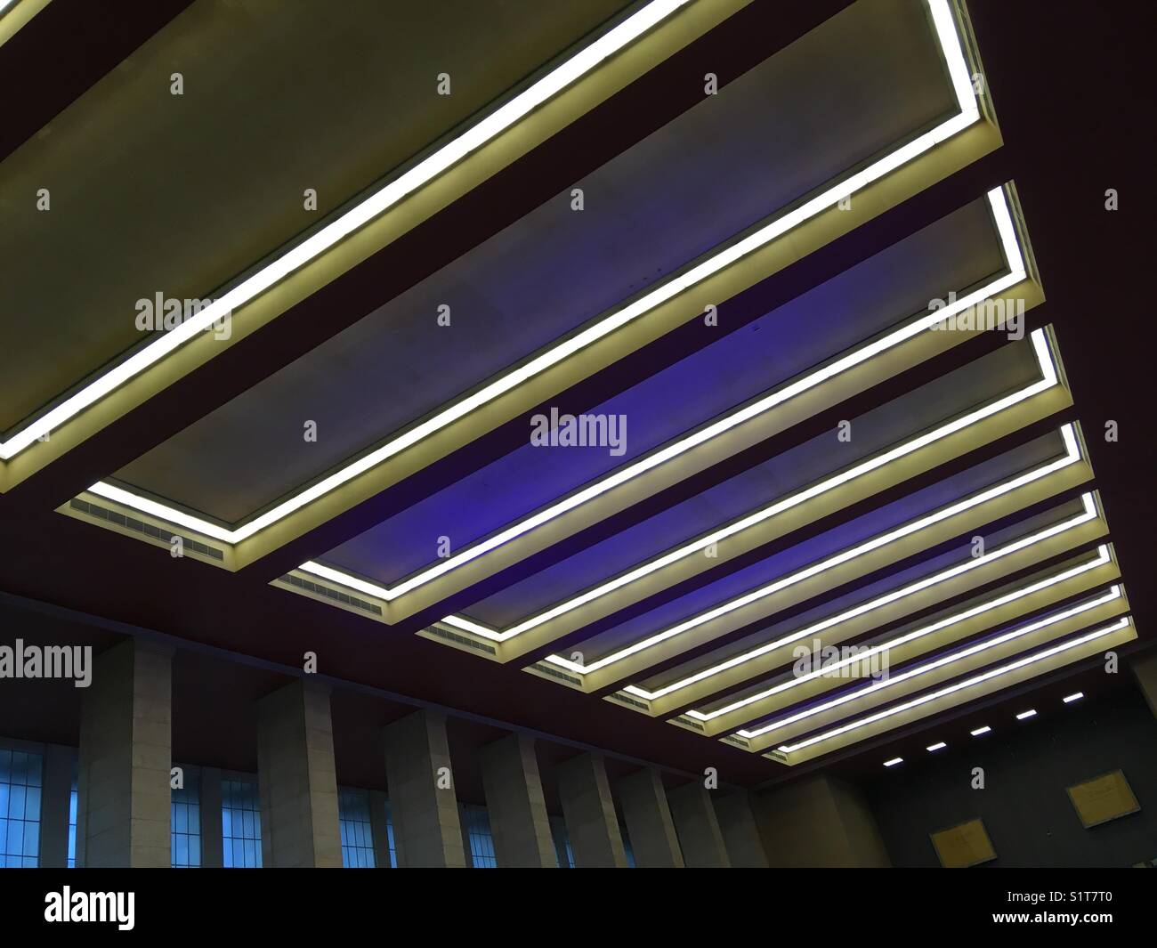 Ceiling of the entry Hall of Tempelhof Airport Berlin, Germany Stock Photo