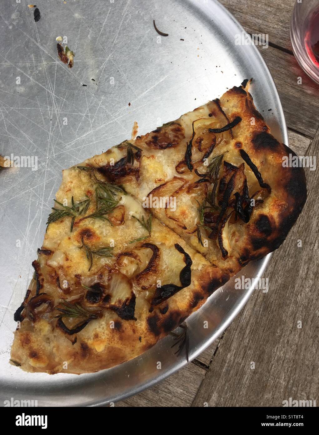 Gruyere pizza onion, rosemary, Gruyere cheese Stock Photo Alamy