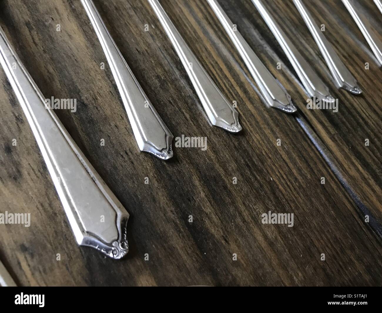 Sterling Silver Flatware Handle Stock Photo