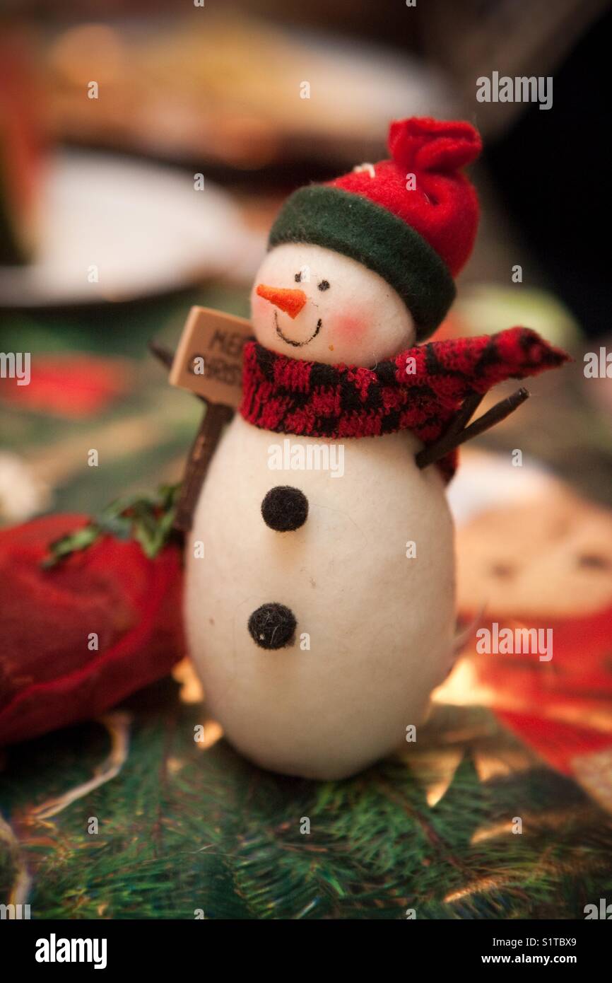 Christmas Snowman Decoration - Smartphone Captured Stock Image