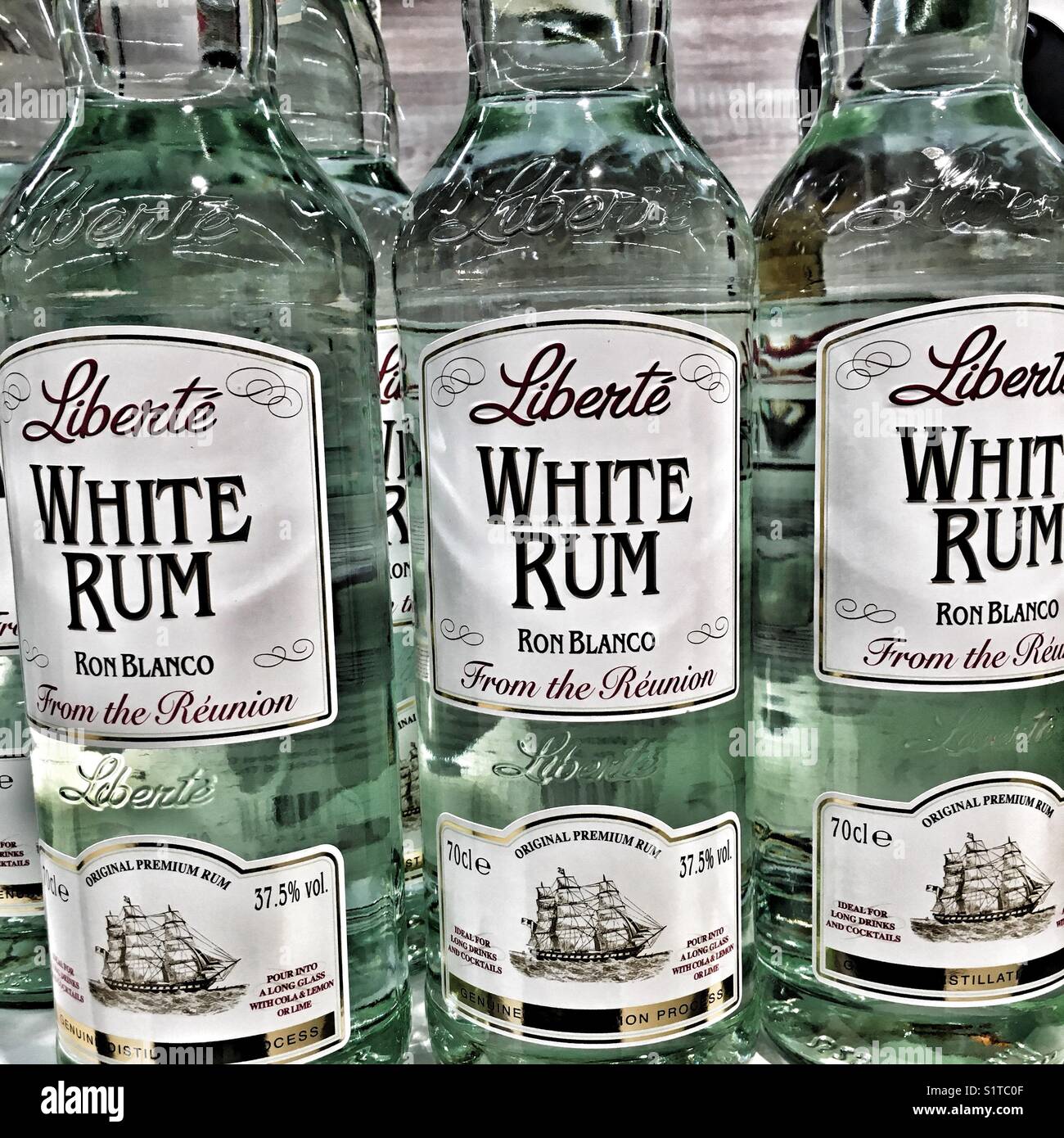 White Rum from Reunion, Czech supermarket Stock Photo - Alamy