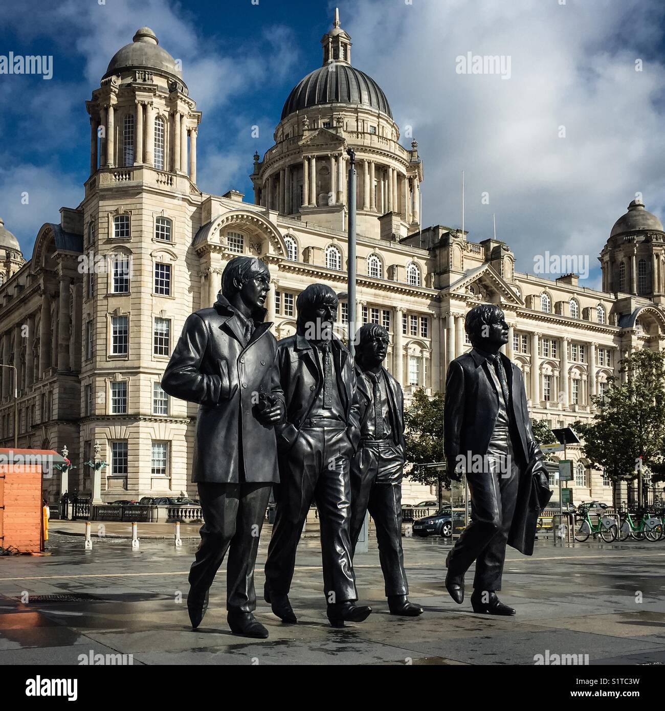 The Beatles statue in Liverpool, Merseyside, United Kingdom Stock Photo