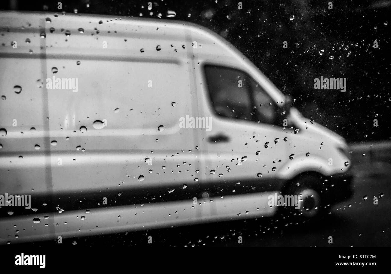 black and white van