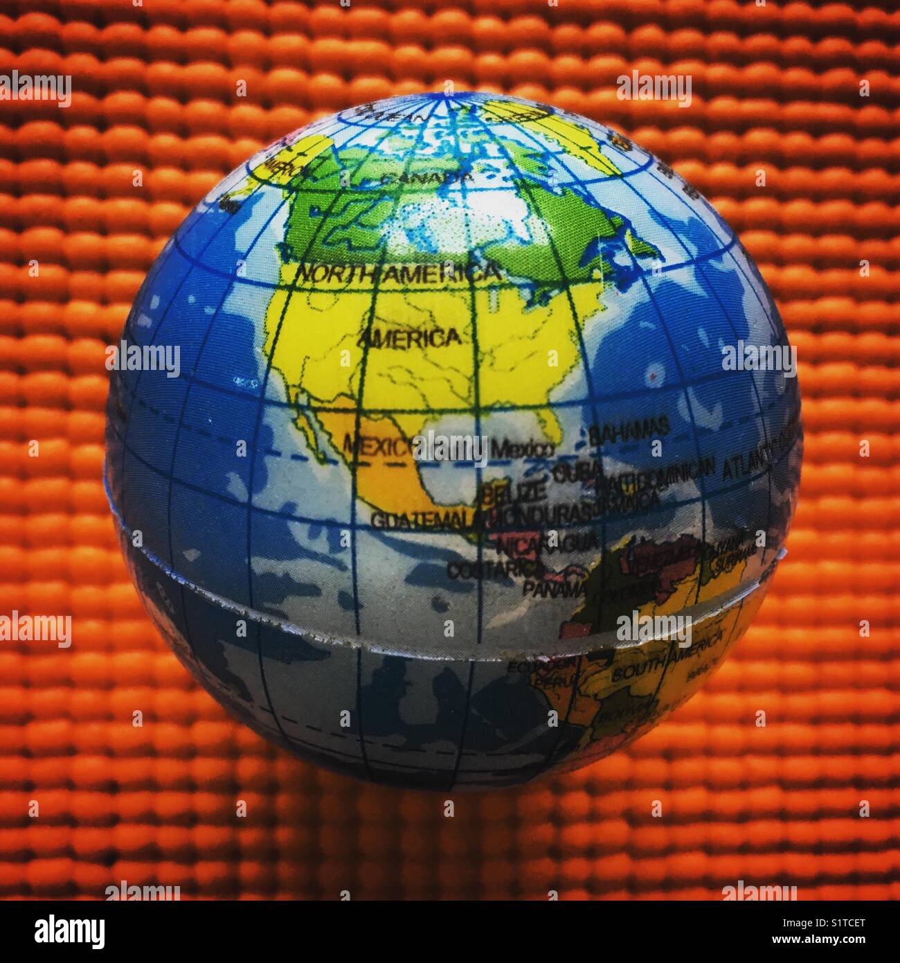 Earth globe on North-America - Smartphone Captured Stock Image