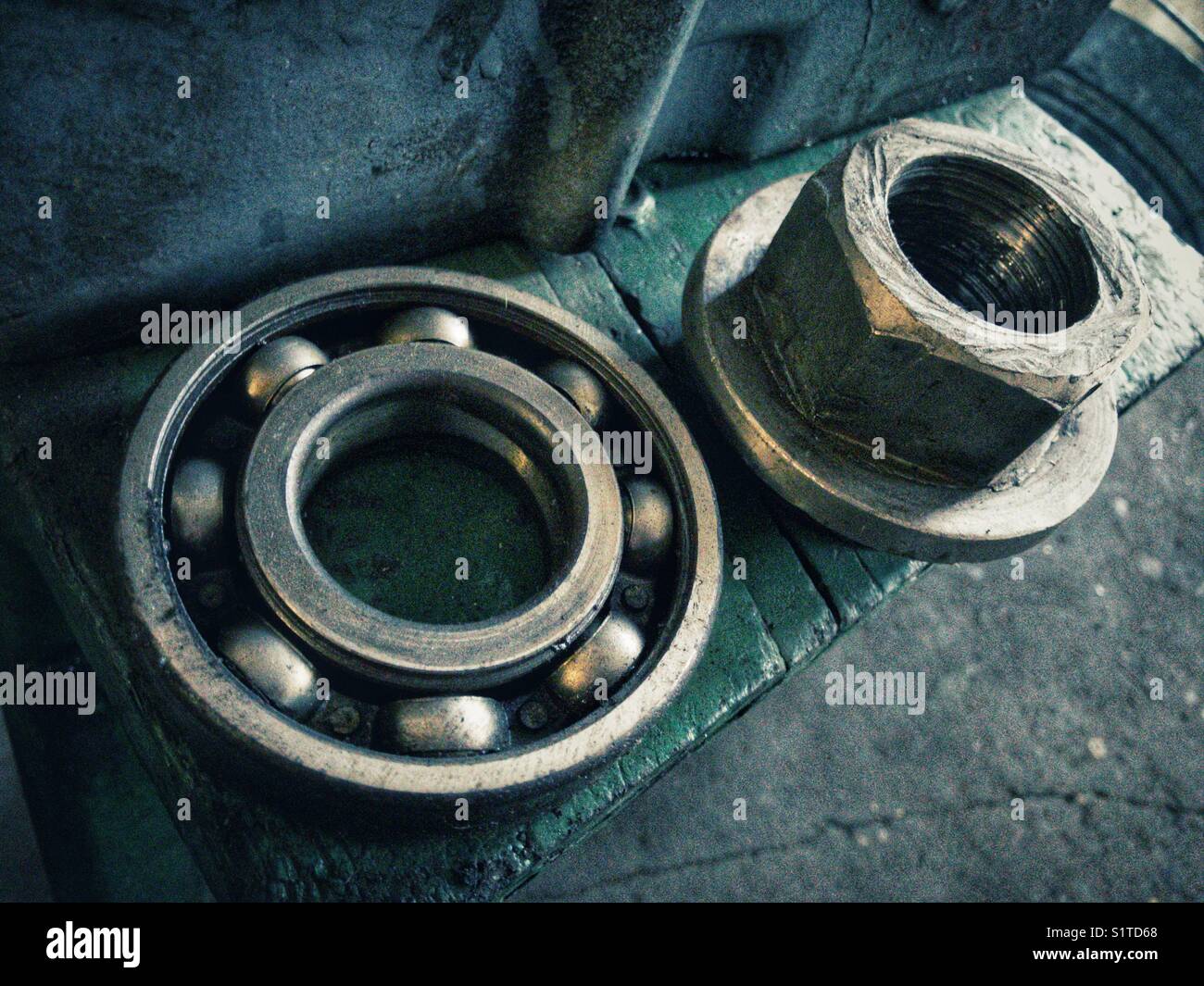 Bearing nut and pad Stock Photo Alamy