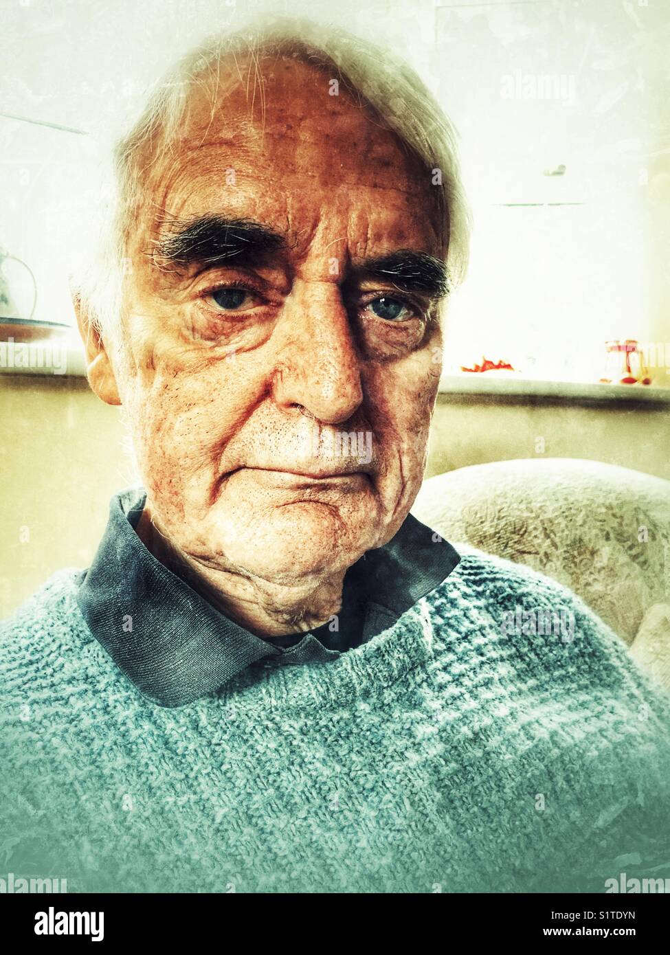 Senior man, H&S portrait - Smartphone Captured Stock Image
