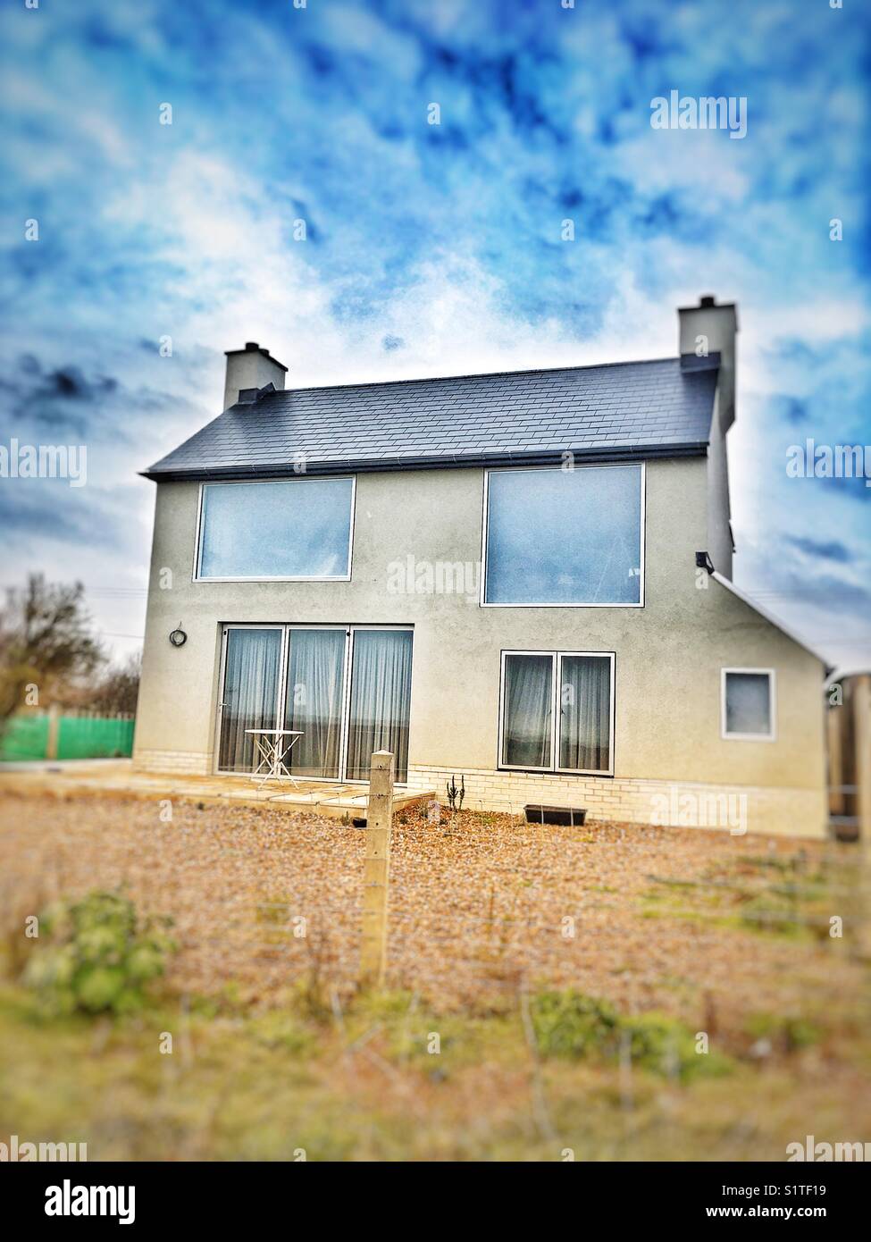 Ronina, a former MOD property given a new modern look by Casswell Bank Architects, Shingle Street, Suffolk, UK. - Smartphone Captured Stock Image