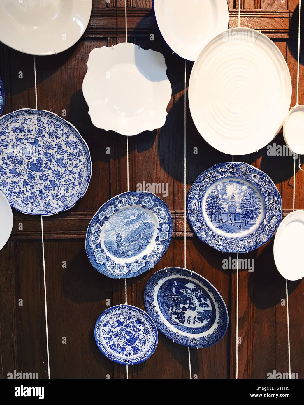 China hanging on display, Liberty Department Store, London. - Smartphone Captured Stock Image