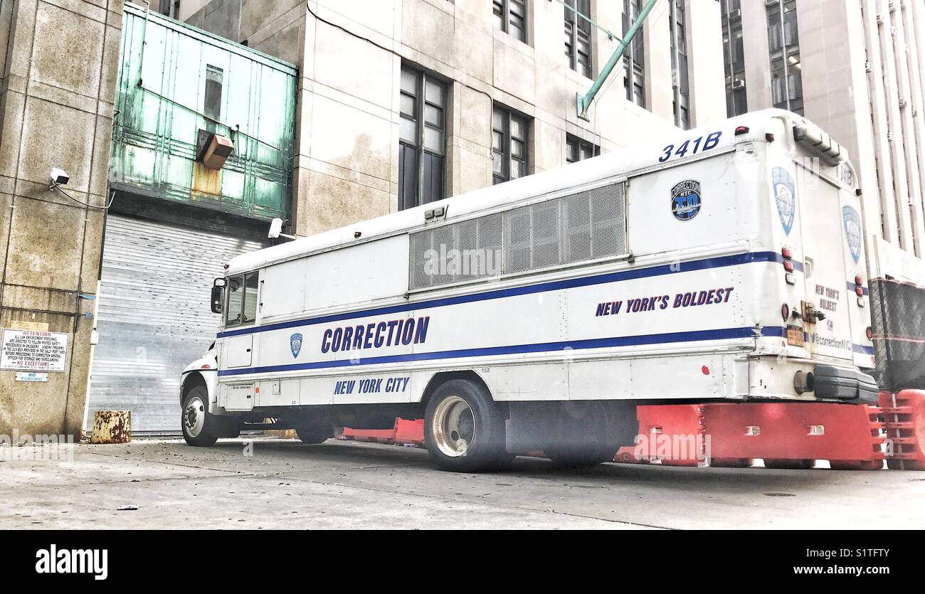 New York City Department of Correction bus. Stock Photo