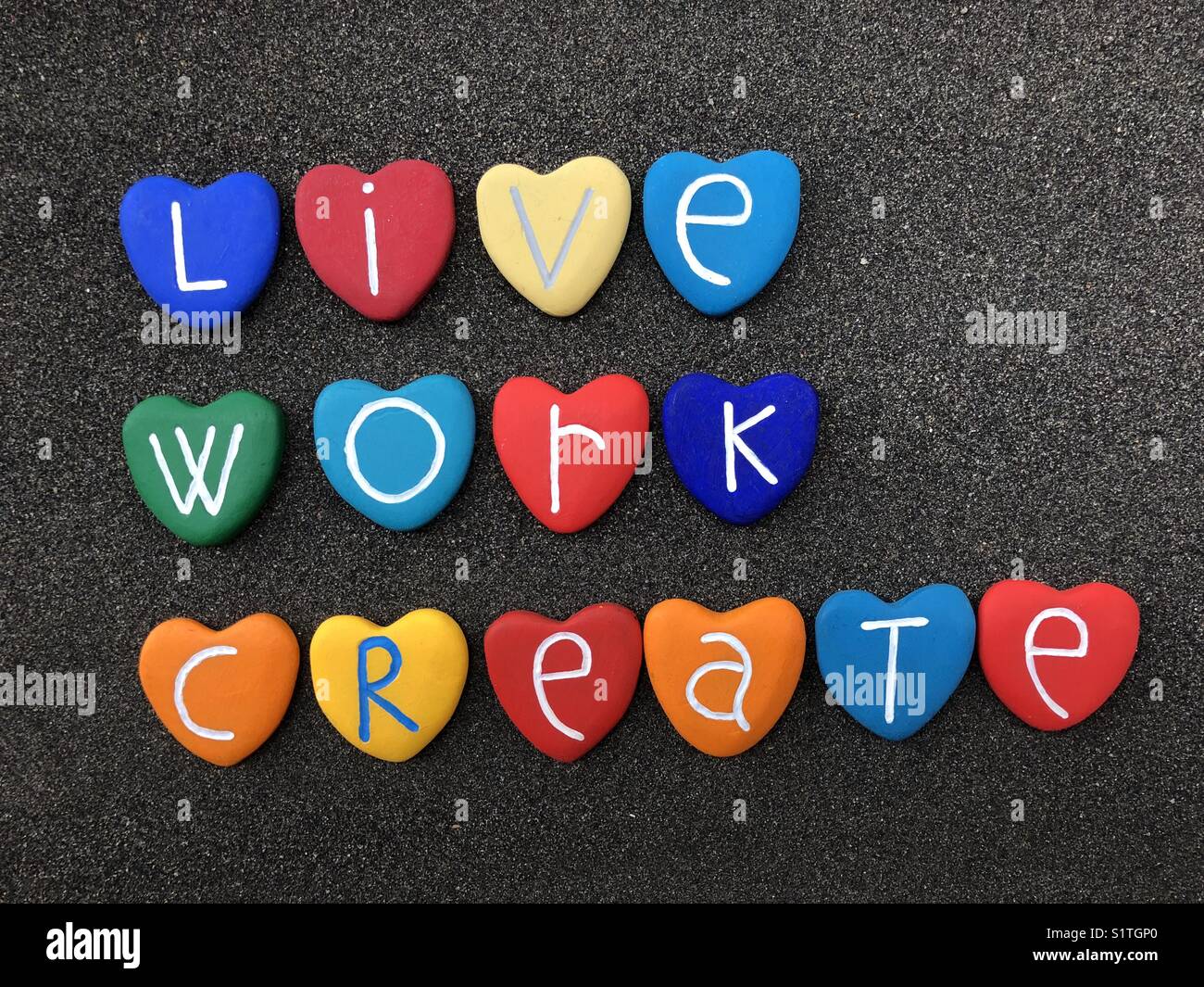 Live, Work, Create - Smartphone Captured Stock Image