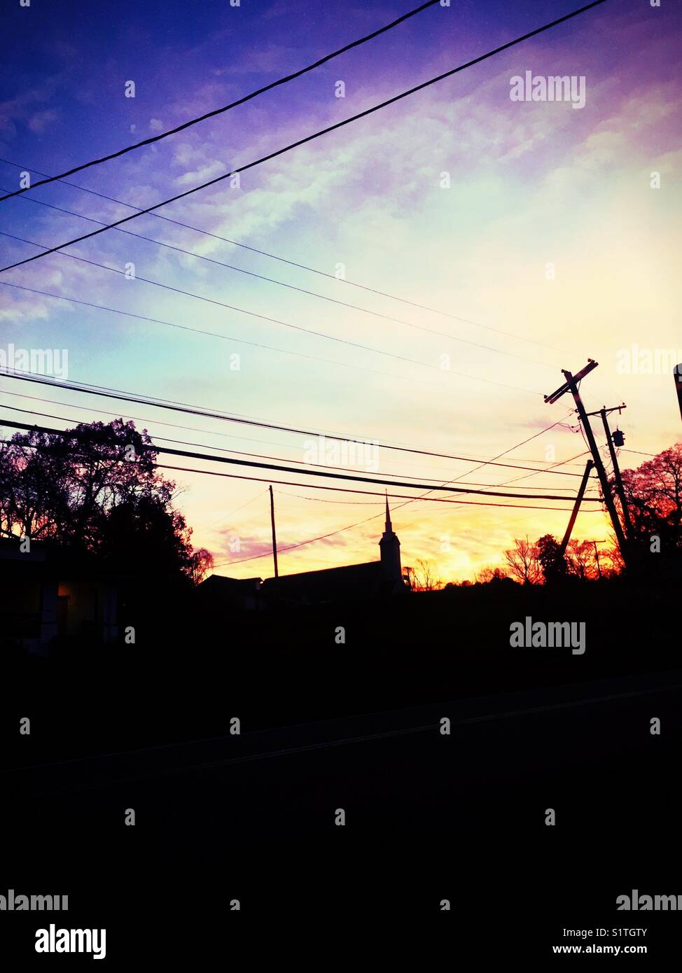 Sunset service Stock Photo Alamy