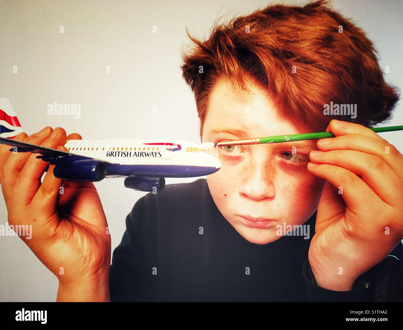 Revell 1:144 scale Airbus A319 model aircraft - Smartphone Captured Stock Image