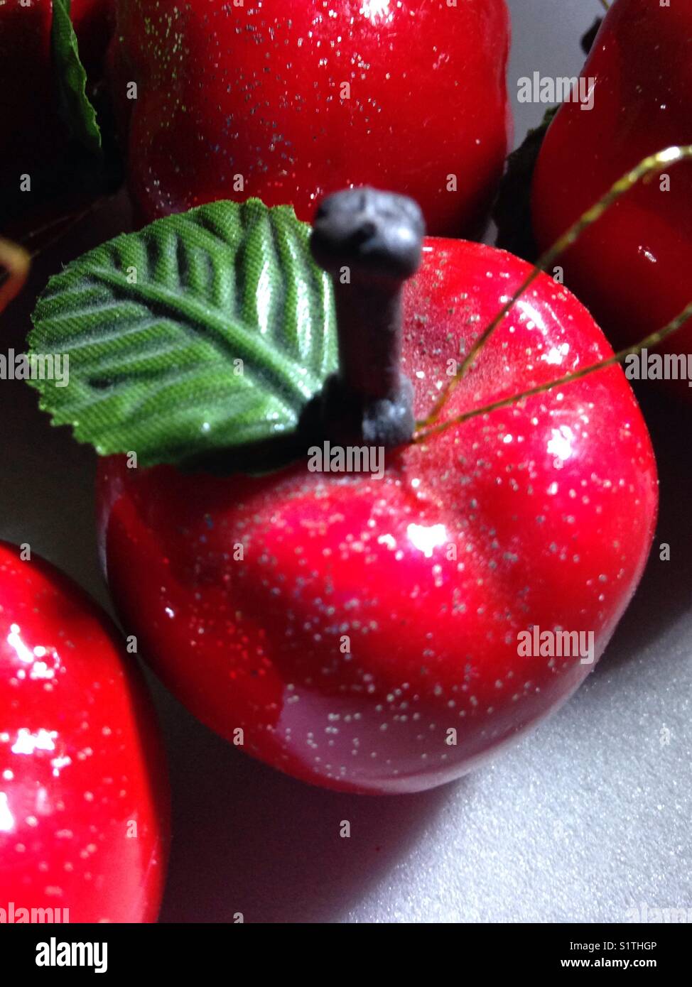 Close-up of Christmas apple ornament Stock Photo
