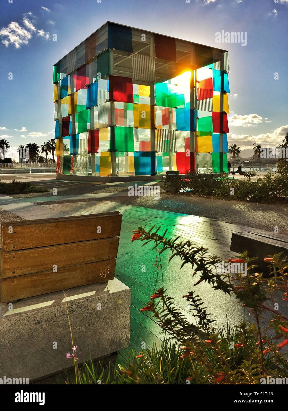 Malaga, Centre Pompidou, Contemporary art, Spain - Smartphone Captured Stock Image
