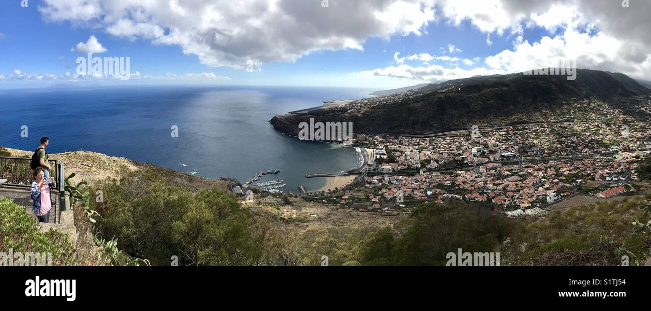 Panoramic view of Machico in Madeira, Portugal - Smartphone Captured Stock Image