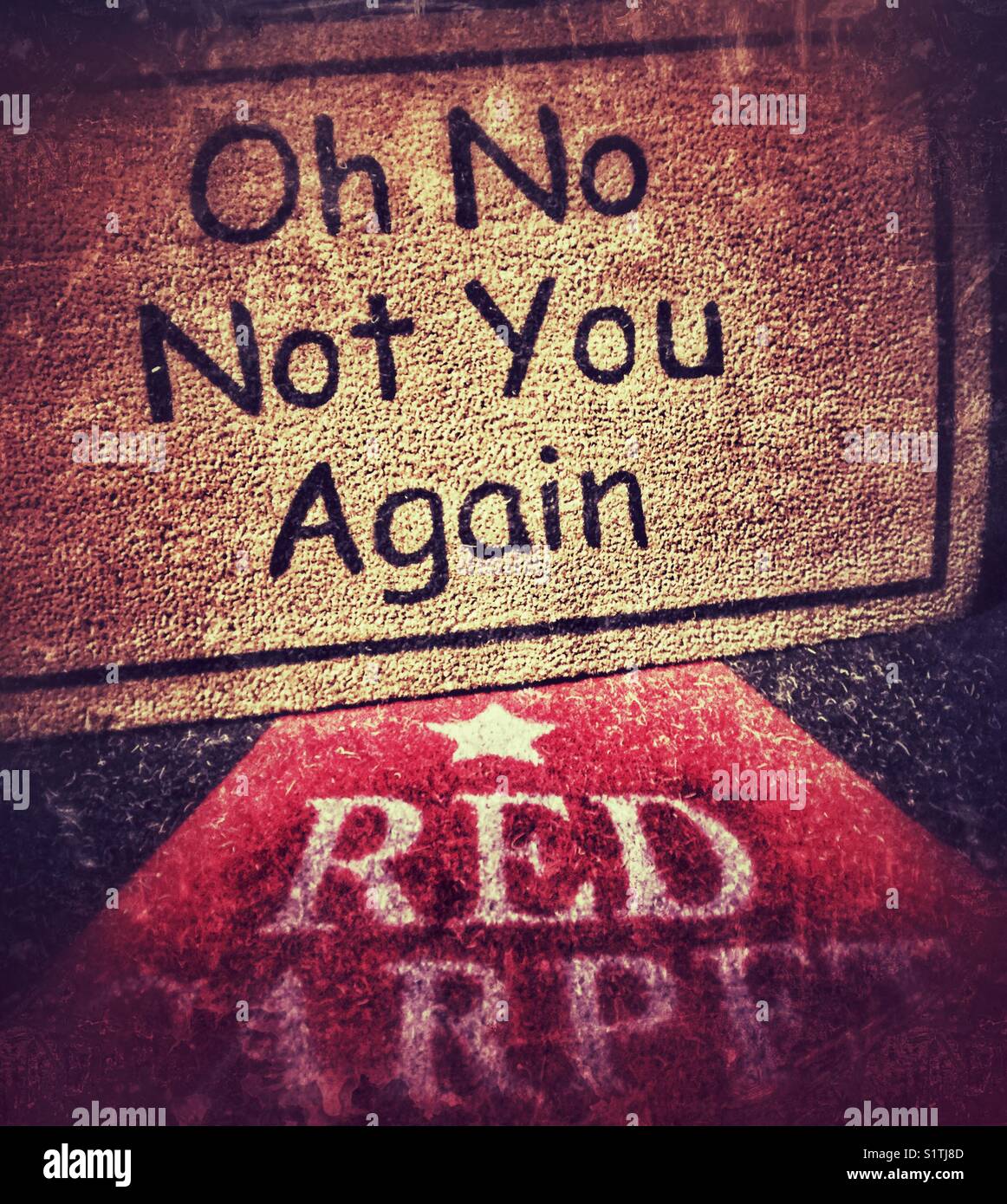 Red carpet outdoor mat Stock Photo Alamy