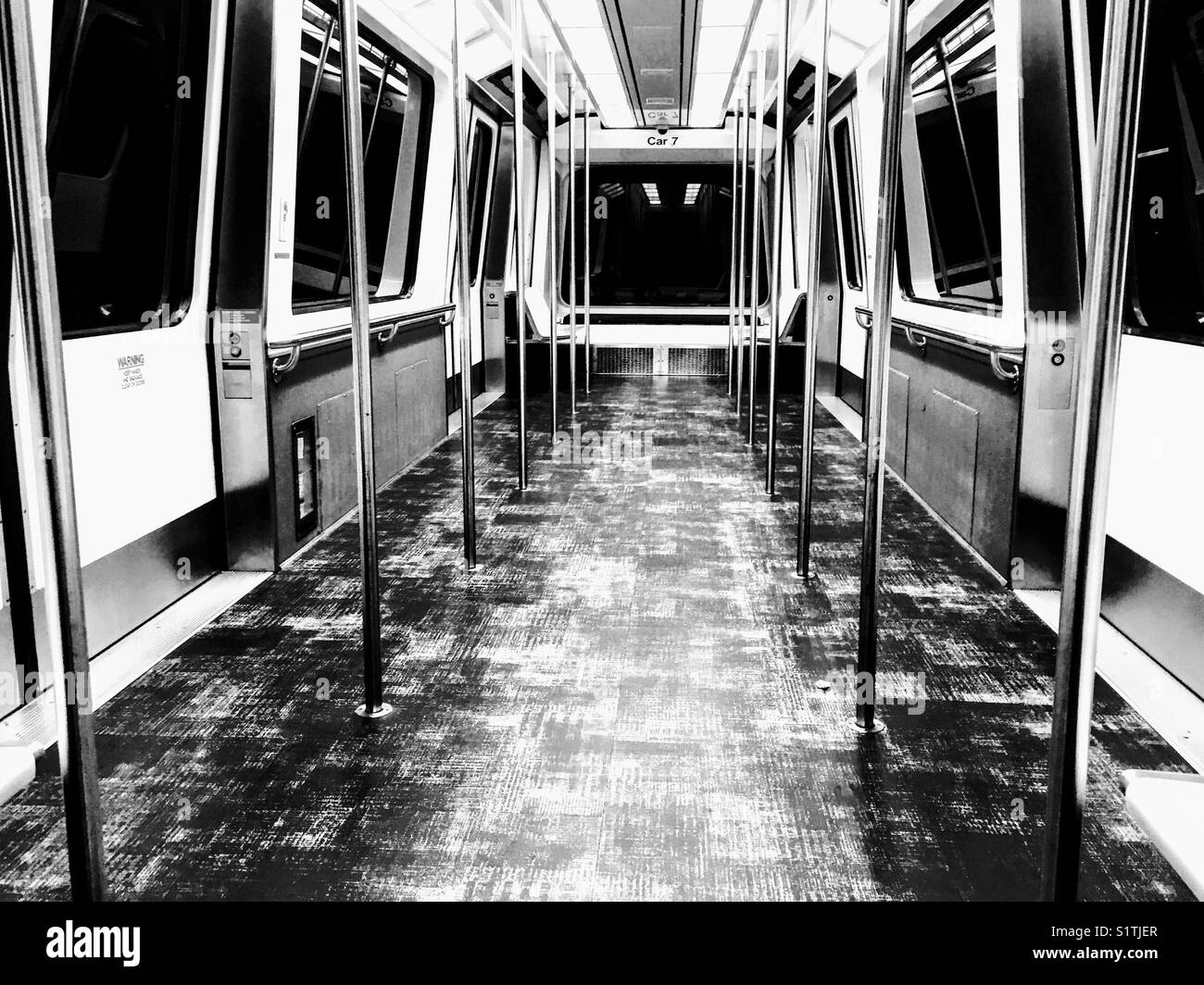 Empty airport tram to the terminal Stock Photo
