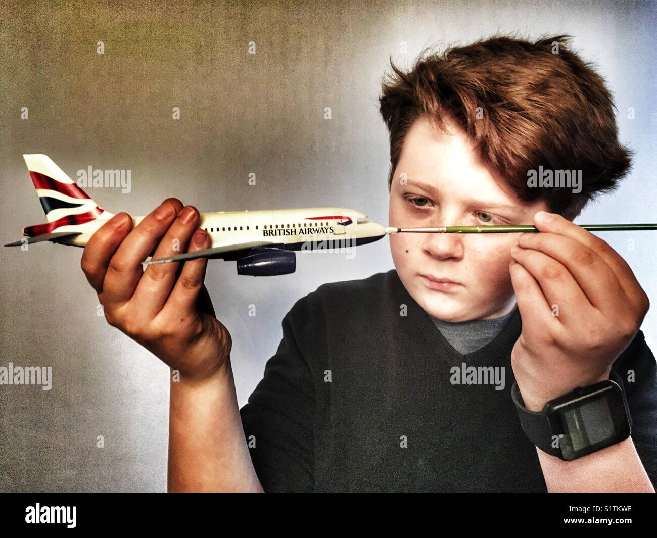 Revell Airbus A319 model aircraft - Smartphone Captured Stock Image