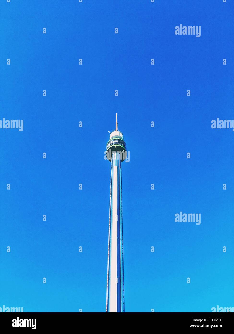 Attraction needle tower at Minnesota State Fair. - Smartphone Captured Stock Image