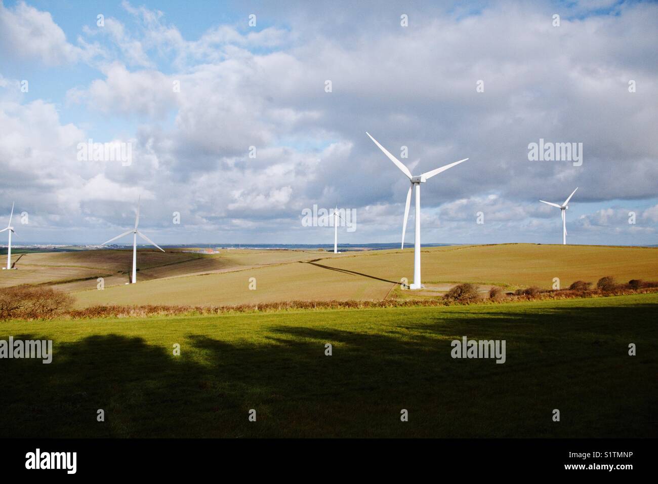 Wind farms UK. - Smartphone Captured Stock Image