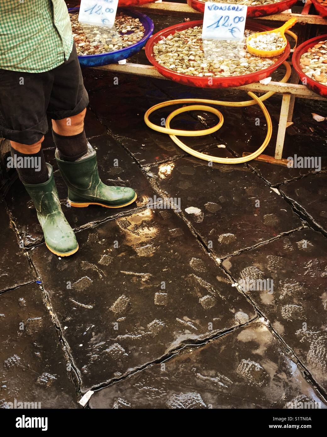 Seafood market, Naples Italy. - Smartphone Captured Stock Image