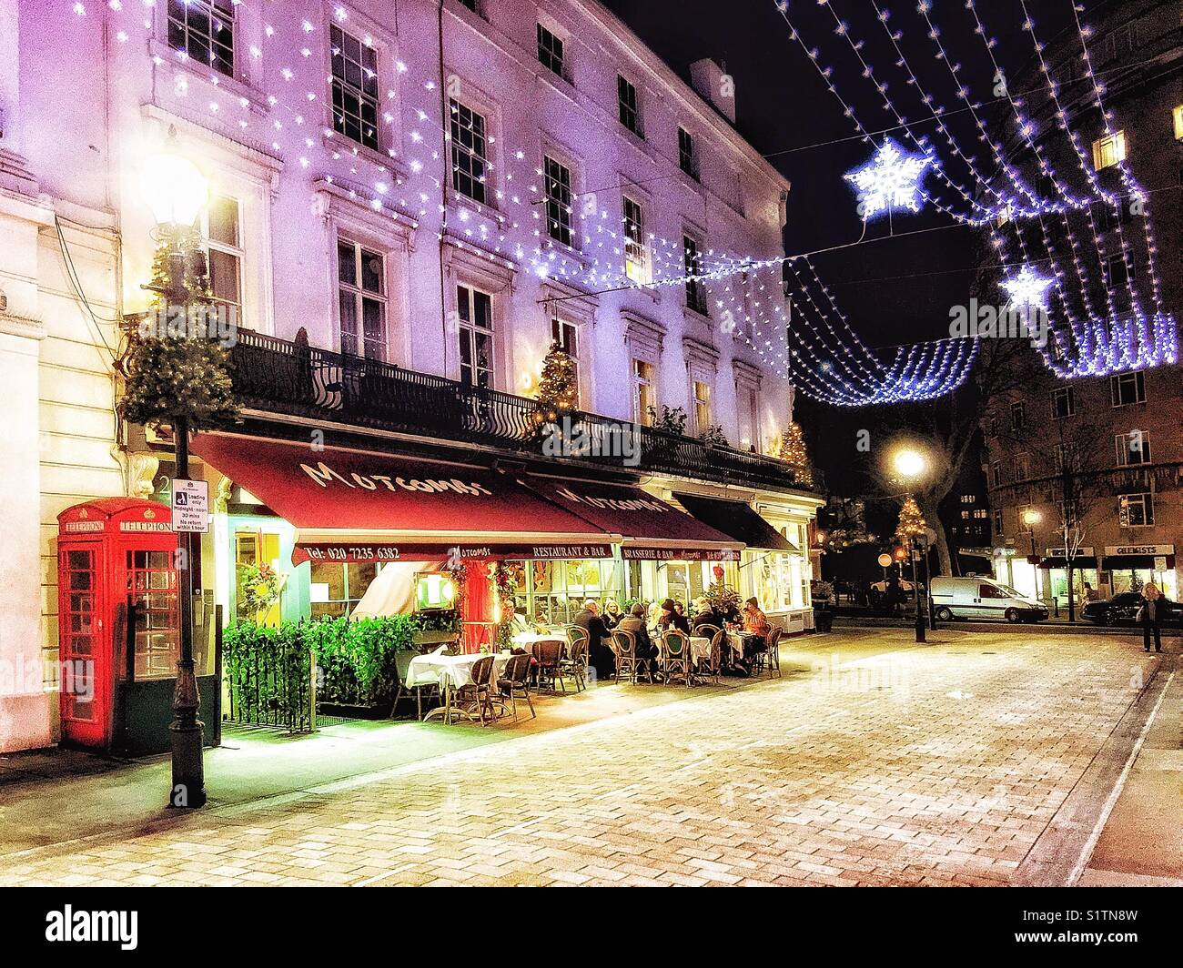 Christmas lights in Street Knightsbridge, London Stock Photo