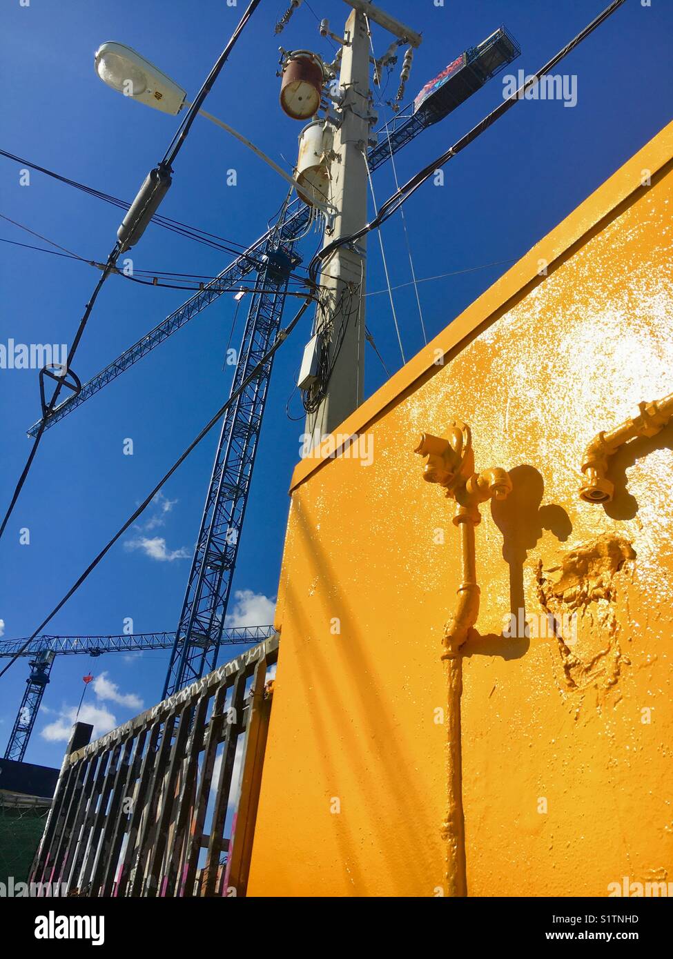 Bright yellow wall Stock Photo Alamy