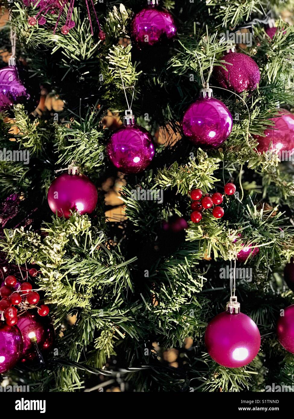 Purple/Maroon Christmas Decoration. Stock Photo