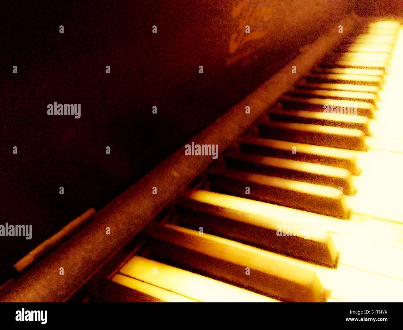 Piano keyboard glow - Smartphone Captured Stock Image