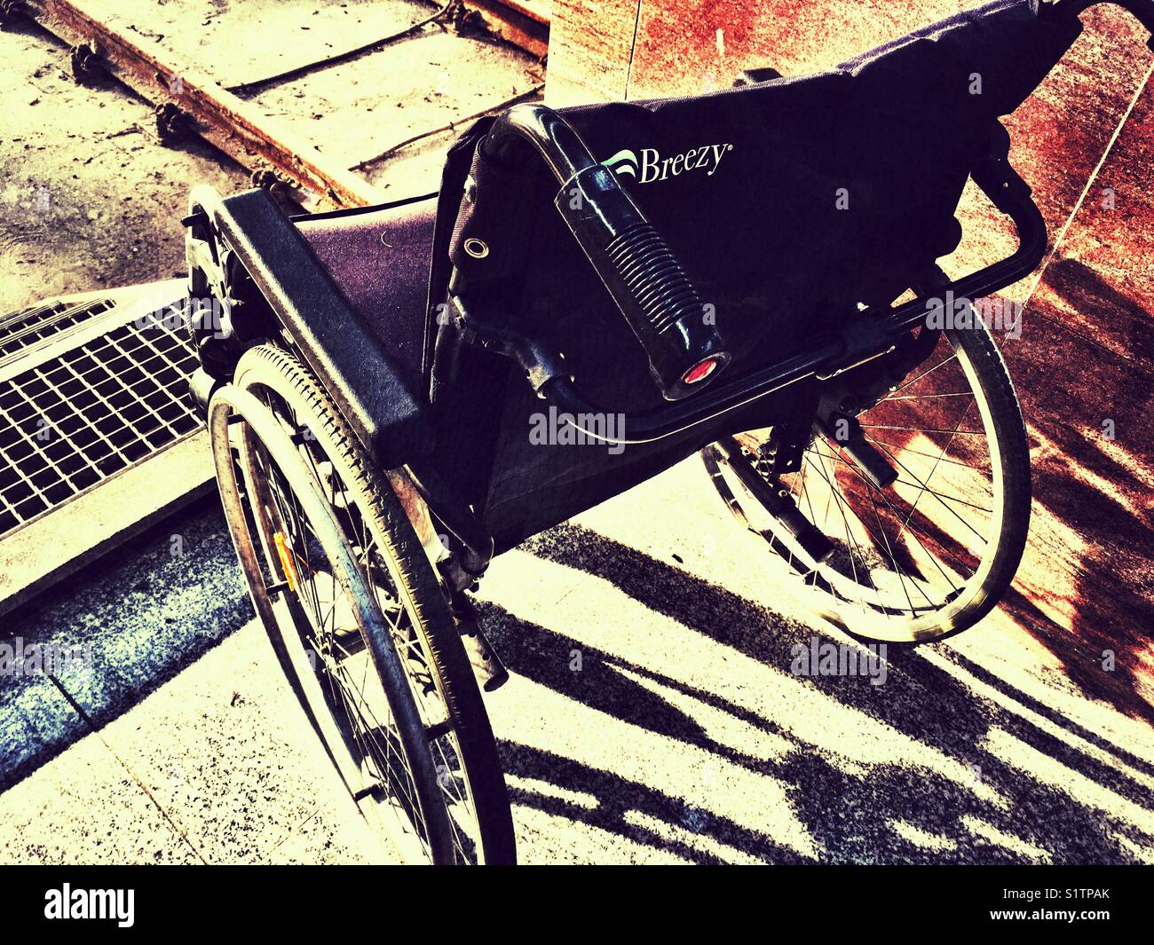 Wheelchair at the end of the road - Smartphone Captured Stock Image
