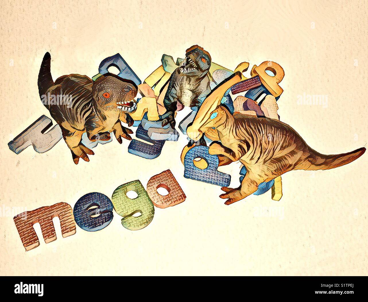 Mega megasaurus dinosaur fun - Smartphone Captured Stock Image